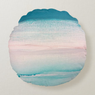 Almohada de tiro redonda del mar verde azulado