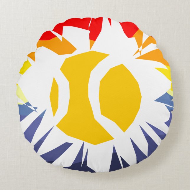 almohada de tiro redondo con diseño de pelota de t (Anverso)