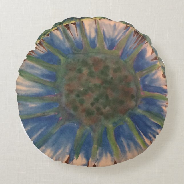 almohada de tiro redondo de algodón IRIS | m3galle (Anverso)