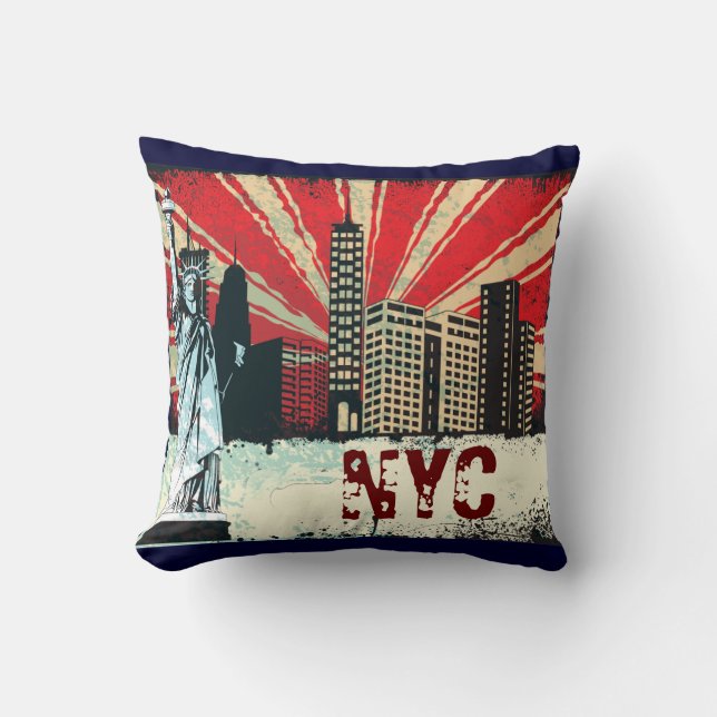 almohada de tiro retra de Nueva York (Anverso)