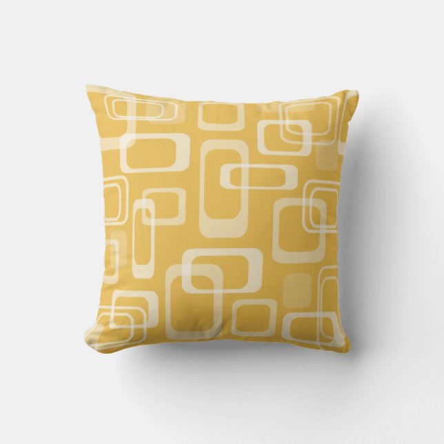 Almohada de tiro retra del amarillo de la (Anverso)