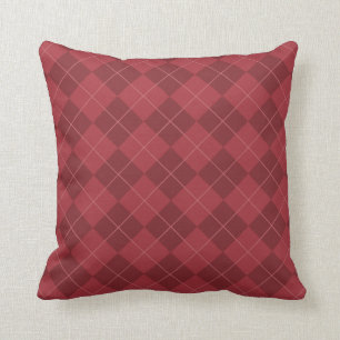 Almohada de tiro roja de Argyle del arándano
