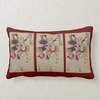 Almohada de tiro roja del guerrero japonés