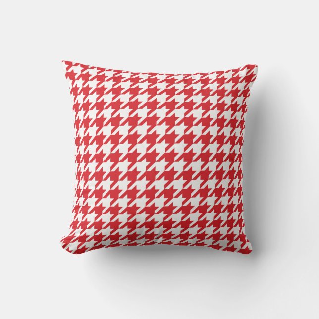 almohada de tiro roja del modelo del houndstooth (Anverso)
