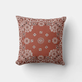 almohada de tiro roja del pañuelo de Paisley