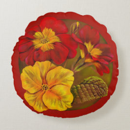 Almohada de tiro roja del verde amarillo de la