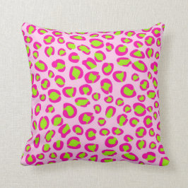 Almohada de tiro rosada y verde del estampado