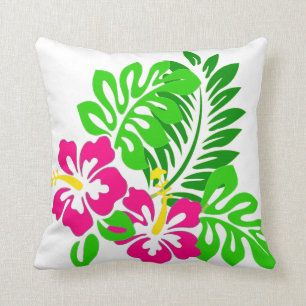 Almohada de tiro tropical de la flor del verde del