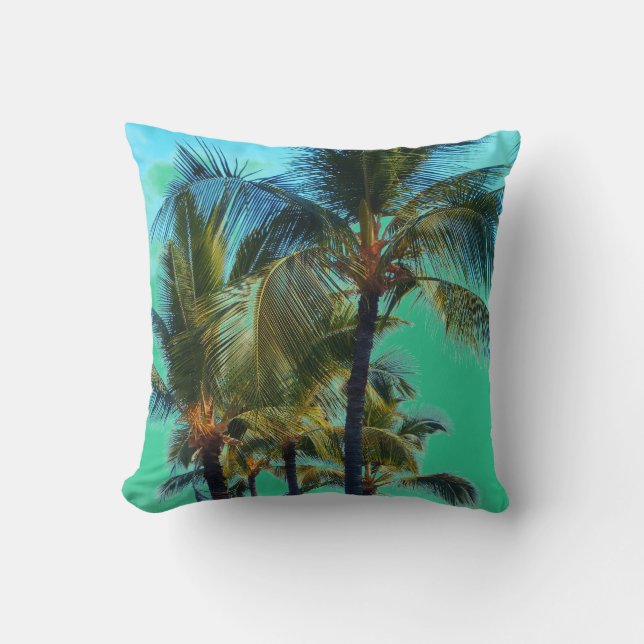 Almohada de tiro tropical de la palmera (Anverso)