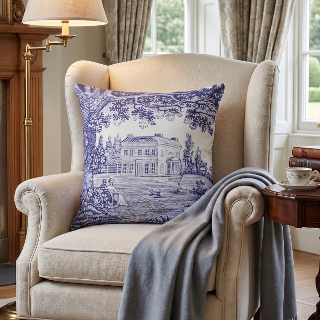 Almohada de Toile Azul de Campo Francés - Escena d (Subido por el creador)