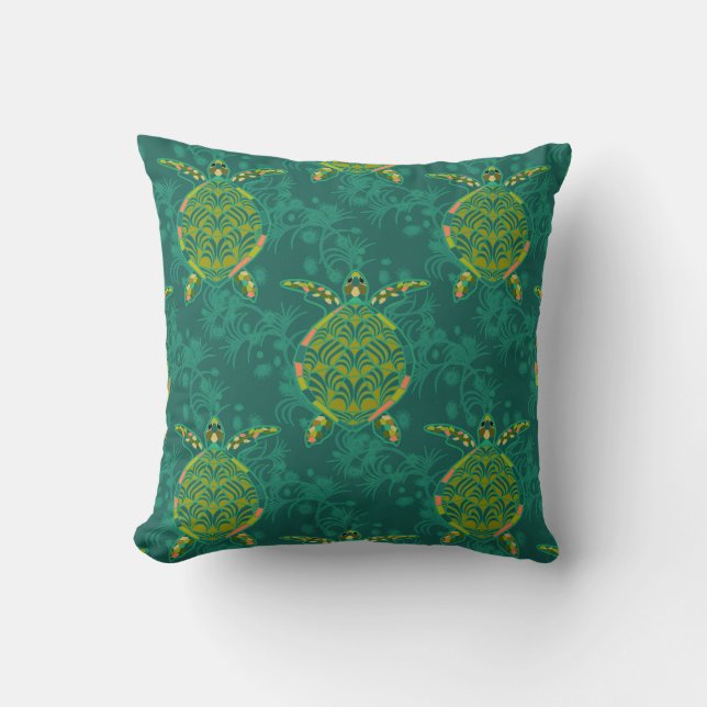 Almohada de tortuga acuamarina (Anverso)