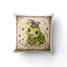 Almohada de Tortuga de Mardi Gras de Nueva Orleans