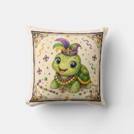 Almohada de Tortuga de Mardi Gras de Nueva Orleans