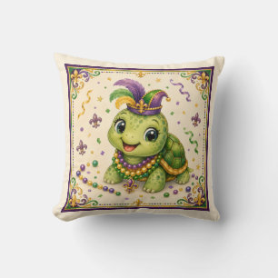 Almohada de Tortuga de Mardi Gras de Nueva Orleans