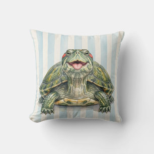 Almohada de Tortuga Mascota con Acuarela