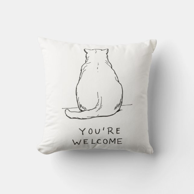 Almohada de Trasero de Gato "De Nada" - Dibujo a M (Anverso)