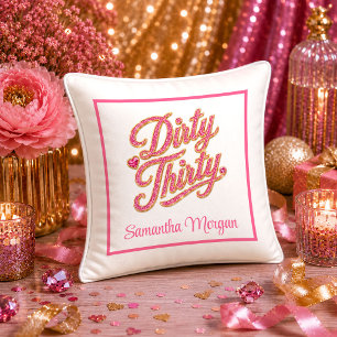 Almohada de treinta sucia rosa dorada brillante