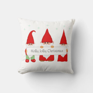 Almohada de tres gnomos de Navidad