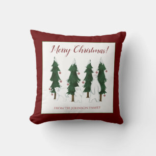 Almohada de tres osos polares Feliz Navidad