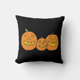 almohada de trío Jack-o'-Lantern
