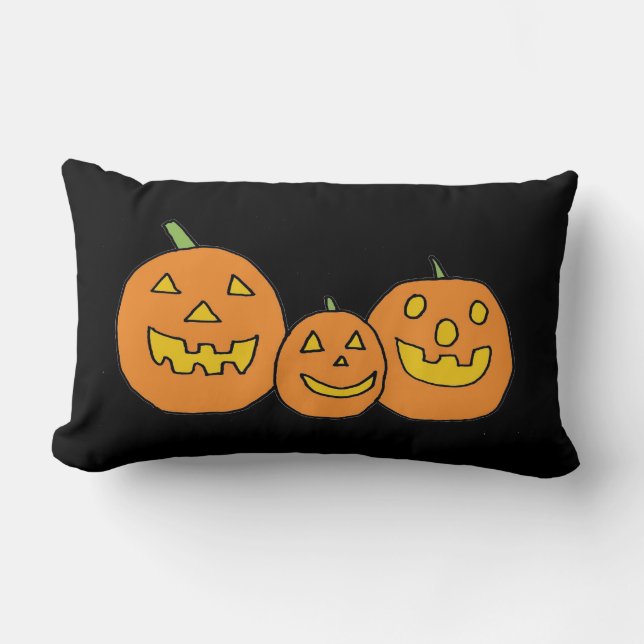 almohada de trío Jack-o'-Lantern (Anverso)