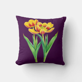 Almohada de Tulipanes Rojos y Amarillos