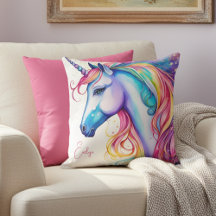 Almohada de unicornio con nombre personalizado