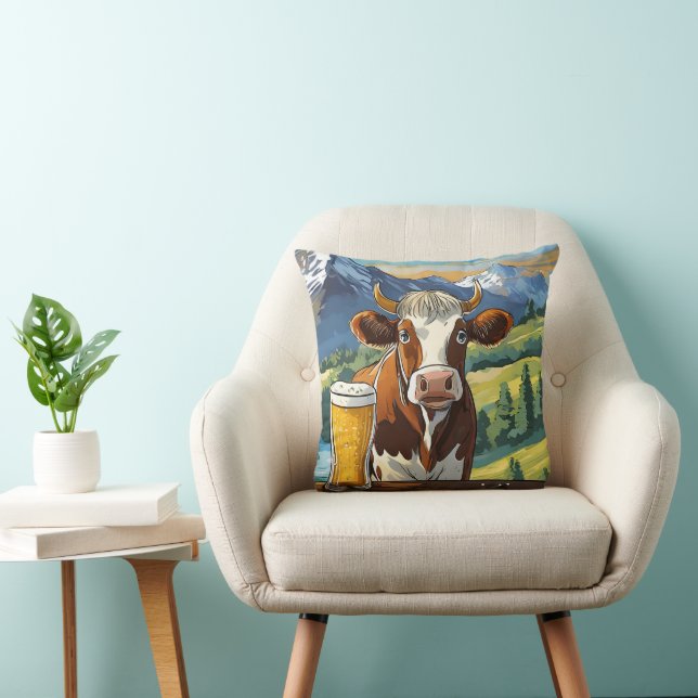 Almohada de vaca bebiendo cerveza! (Silla)