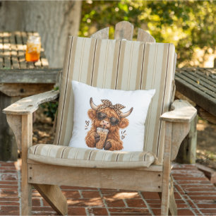 Almohada de vaca de las Highlands linda Diseño d