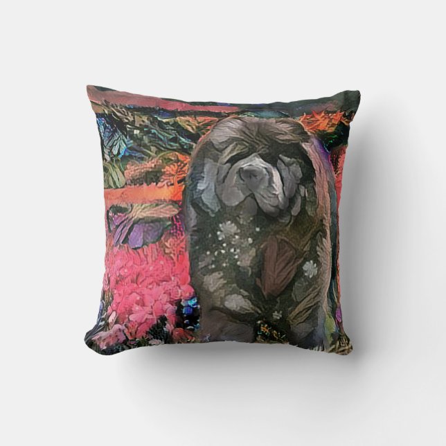 almohada de vaca negra MAGGIE - elegir tamaño y te (Anverso)