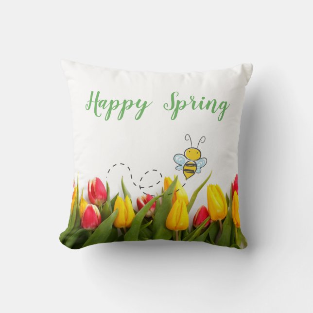 Almohada de vacaciones de flor de tulipán de prima (Anverso)