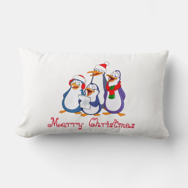 Almohada de vacaciones-Pengüinos alegres (Anverso)