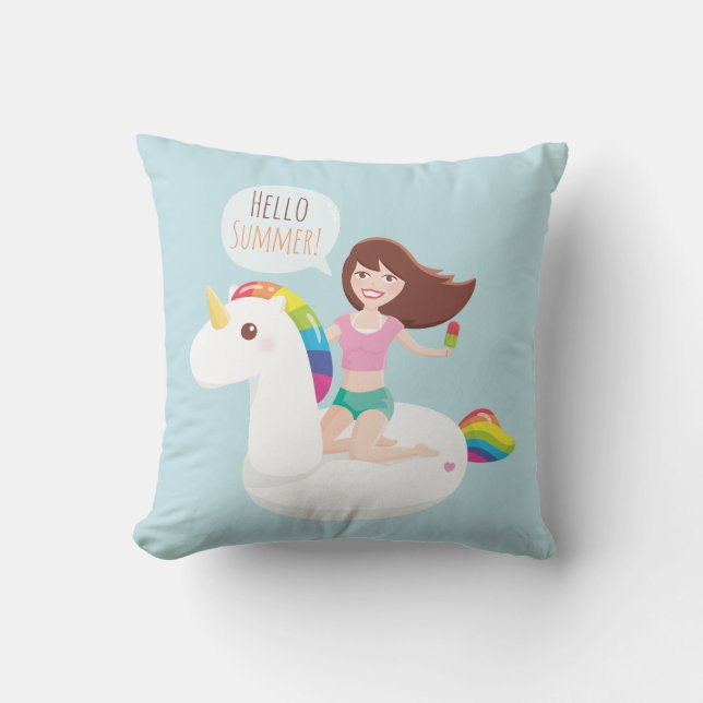 Almohada de verano con flotador de piscina de unic (Anverso)
