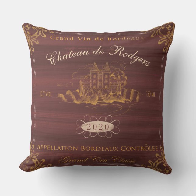 Almohada de vino para personalizar para regalo per (Anverso)