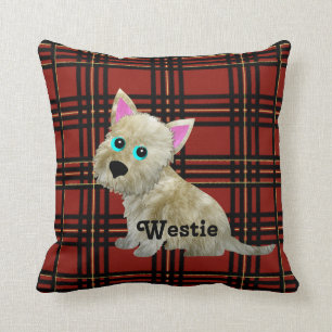 Almohada de Westie del tartán