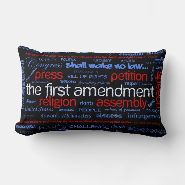 Almohada de "Wordle" de la Primera Enmienda (Anverso)