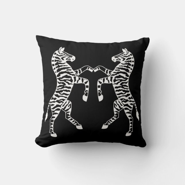 Almohada de Zebras Bailando Lindas (Anverso)