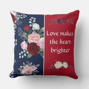 Almohada decenal azul floral reversible