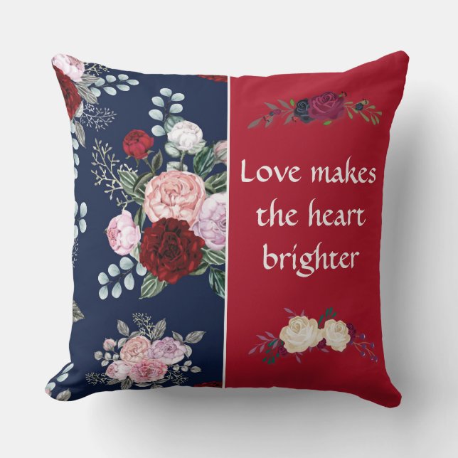 Almohada decenal azul floral reversible (Anverso)
