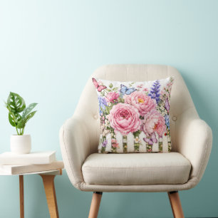 Almohada Decoración Hogar Mariposas Flores