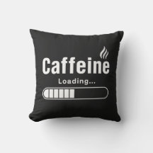 Almohada Decorativa (16" x 16") – “Cargando Cafeín