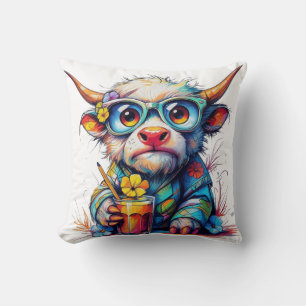 Almohada decorativa 16" x 16"Con la vaca maravillo