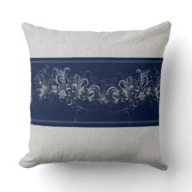 Almohada decorativa abstracta azul y gris