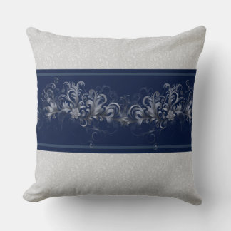 Almohada decorativa abstracta azul y gris