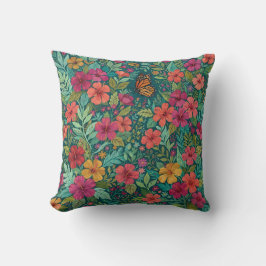 Almohada decorativa Abstracta Botánica Hibisco Mon