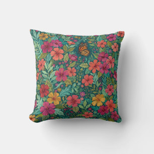 Almohada decorativa Abstracta Botánica Hibisco Mon