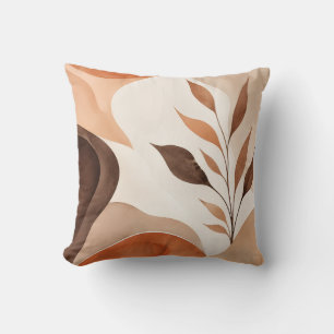 Almohada decorativa abstracta botánica neutral