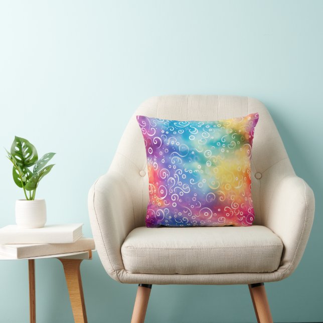 Almohada decorativa abstracta de arcoíris arremoli (Silla)