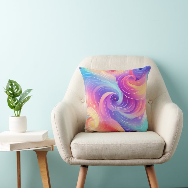 Almohada decorativa abstracta de arcoíris arremoli (Silla)