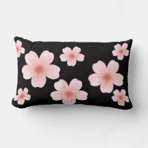 Almohada decorativa abstracta de flores rosadas
